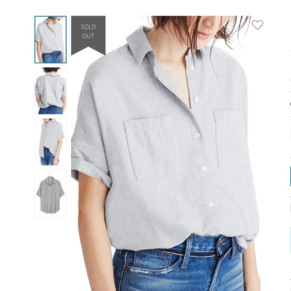 Madewell grey Flannel Courier Shirt H3252